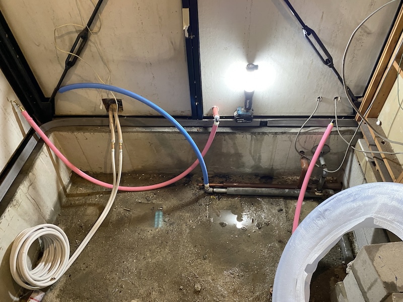 既存の風呂釜の取り外し